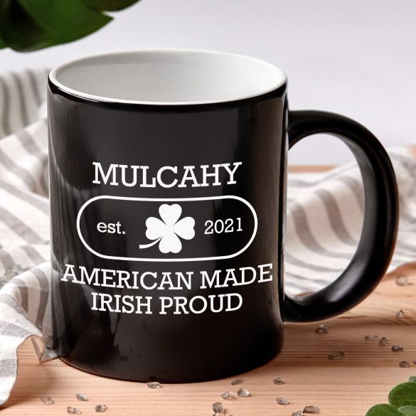 American Made Irish Proud Black Coffee Mug - 11oz