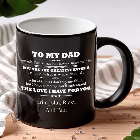 To My Dad Personalized Black Coffee Mug - 11oz
