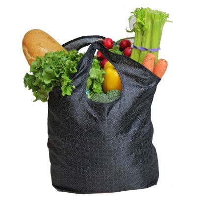 Printed Three Pack Reusable Grocery Tote Pod - Black tote