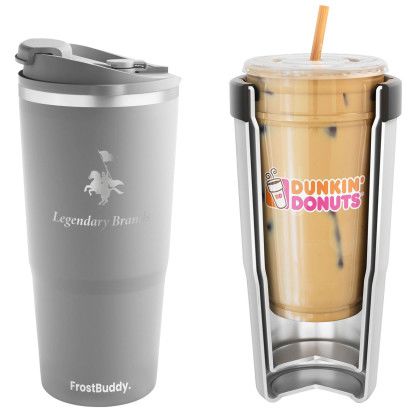 Logo Imprinted Frost Buddy To-Go Cup Insulator - Gray