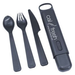 Stainless Steel Travel Utensil Set in Metal Case - TS01 - IdeaStage  Promotional Products