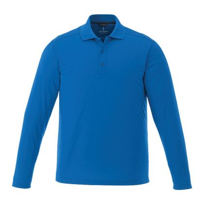 Customized Men's MORI Long Sleeve Polo Shirt - Olympic Blue