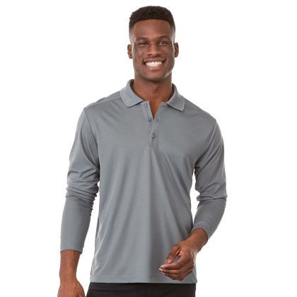 Customized Men's MORI Long Sleeve Polo Shirt - on model