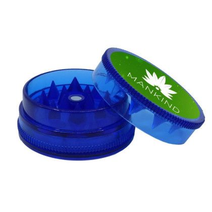 Imprinted Small Plastic Grinder Blue