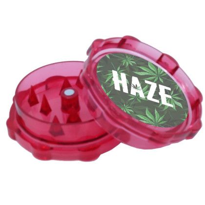 Medium Plastic Grinder with Imprinted Logo Red