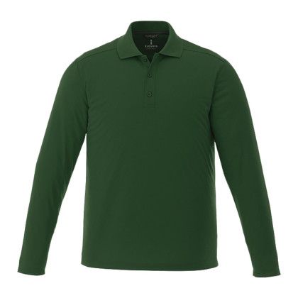 Customized Men's MORI Long Sleeve Polo Shirt - Forest Green