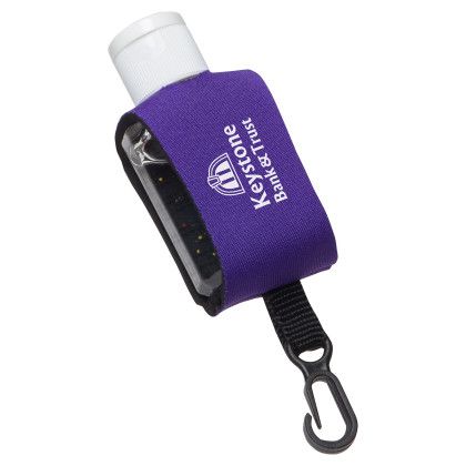 Imprinted Cozy Clip Moisture Bead Hand Sanitizer - Purple