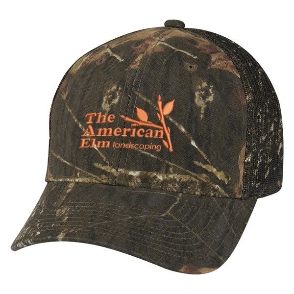 Embroidered Mesh Back Camouflage Cap-Hunter's Retreat - Sample