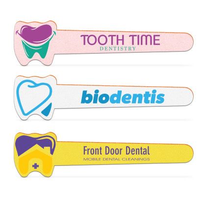 Horizontal Tooth Logo Emery Board | Promotional Emery Boards Wholesale