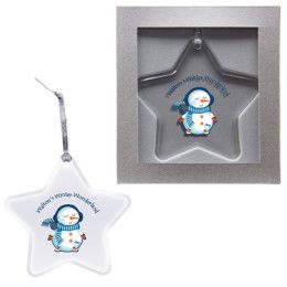 Acrylic Ornament with Imprinted Logo Star