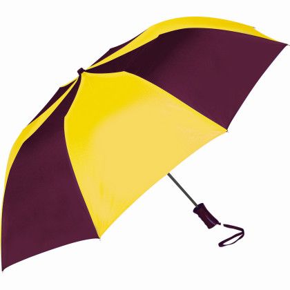 Maroon-Gold Custom Sport Two-Toned Large Folding Umbrella
