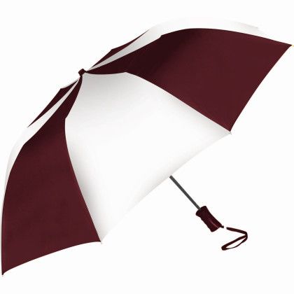 Maroon-White Custom Sport Two-Toned Large Folding Umbrella