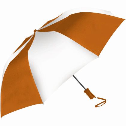 Burnt Orange-White Custom Sport Two-Toned Large Folding Umbrella