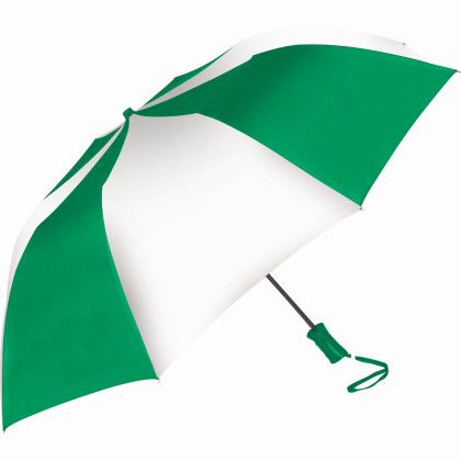 Kelly-White Custom Sport Two-Toned Large Folding Umbrella