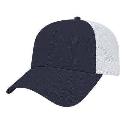 Navy/White Embroidered Value Washed Chino Mesh Back Cap