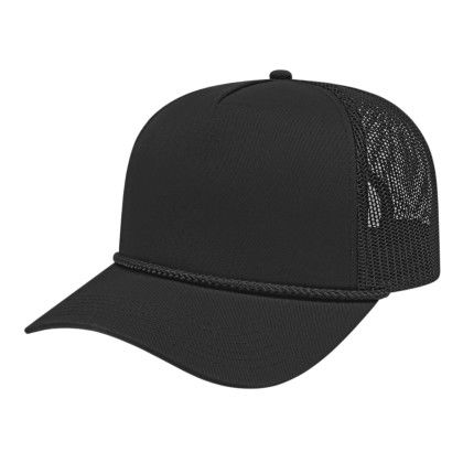 Black Value Rope Mesh Back Embroidered Cap