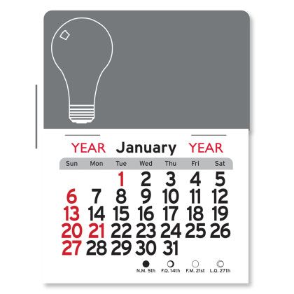 Peel-N-Stick® Calendar - Light Bulb - Gray