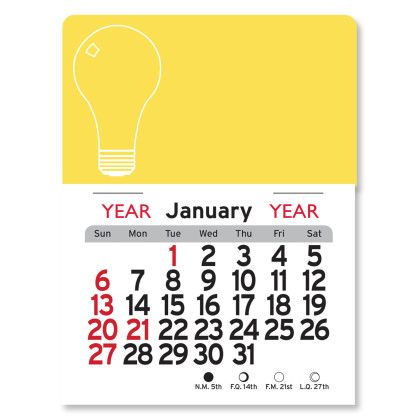 Peel-N-Stick® Calendar - Light Bulb - Yellow