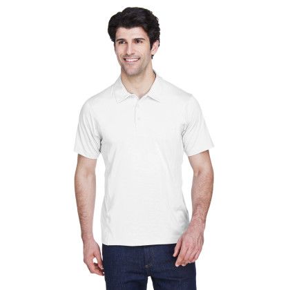 Custom Team 365 Men's Charger Performance Polo White