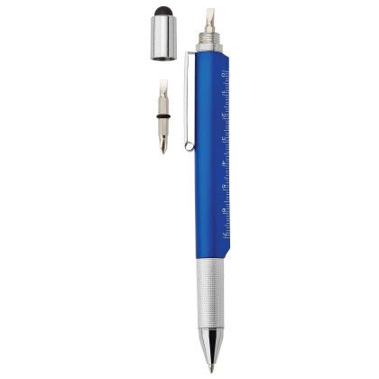 Printed Logo Locust 6-In-1 Ballpoint Pen - Blue