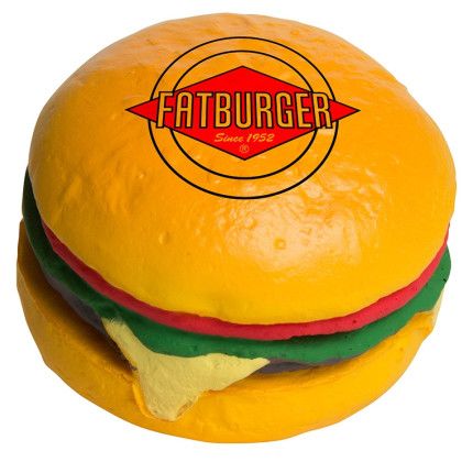 Logo Imprinted Burger Stress Reliever | Custom Stress Toys