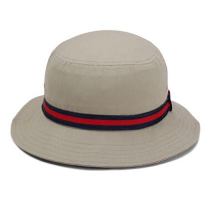 Khaki/Navy/Red Imperial Embroidered Oxford Bucket Cap