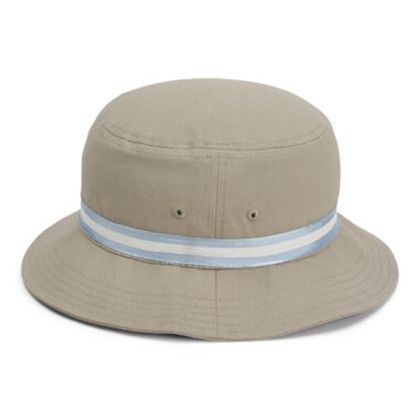 Khaki/Light Blue/White Imperial Embroidered Oxford Bucket Cap