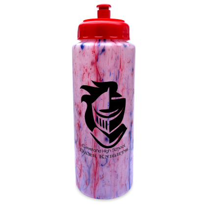 Custom Confetti 32 oz Sports Bottle Push n Pull Cap | Logo Gym Bottles