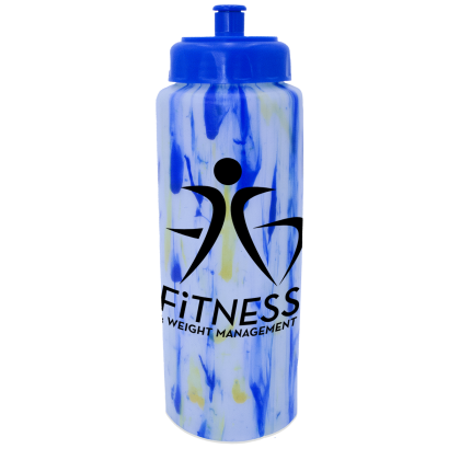 Custom Confetti 32 oz Sports Bottle Push n Pull Cap - Blue/yellow Custom Confetti 32 oz Sports Bottle Push n Pull Cap - Blue/yellow