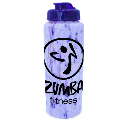 Printed Confetti 32 oz Sports Bottle Flip Top Cap - Yellow/purple