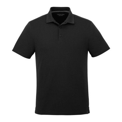 Black Men's SOMOTO Recycled Eco Short Sleeve Polo