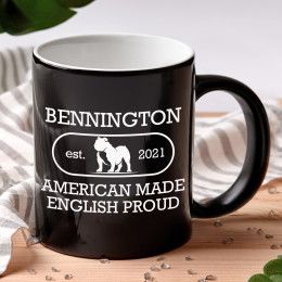 American Made English Proud Black Coffee Mug - 11oz