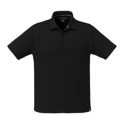 Black Custom Men's Eco Recycled Short Sleeve Polo Shirt