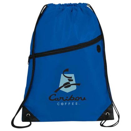 Imprinted Robin Drawstring Bag - Royal blue