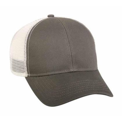 Structured Mesh Back Cap with Snap Closure Promo Charcoal/White