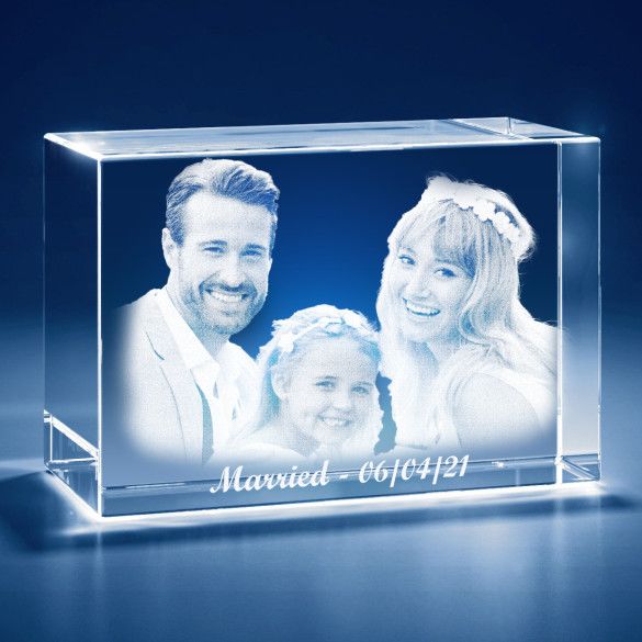 Perfect Engagement Gift for Them | Personalized Photo Crystal