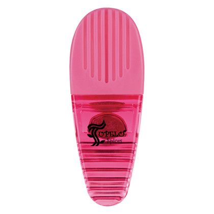 Magnetic Alligator Clip - Custom Imprint - Translucent Pink/Translucent Pink