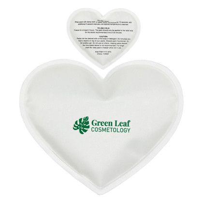 White Promo Heart Nylon Covered Hot/Cold Pack