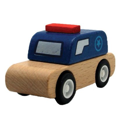 Logo Imprinted Wooden Police Car | Promotional Games & Toys
