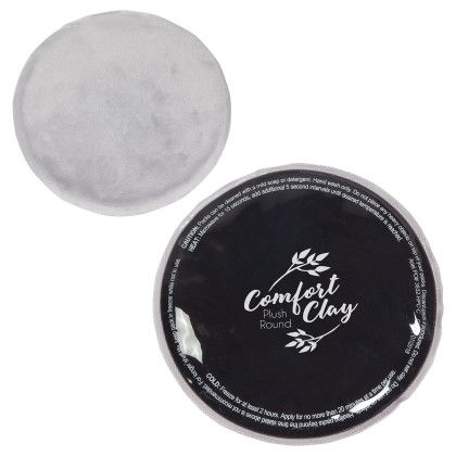 Black Promo Plush Round ComfortClay Hot/Cold Pack