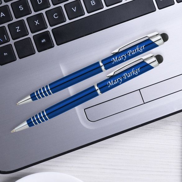 Personalized Blue Ballpoint Pen Set Graduation Gift