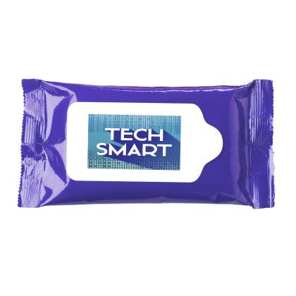 Custom Antibacterial Wipes in Purple Pouch | Bulk Hand Sanitizer Wipes