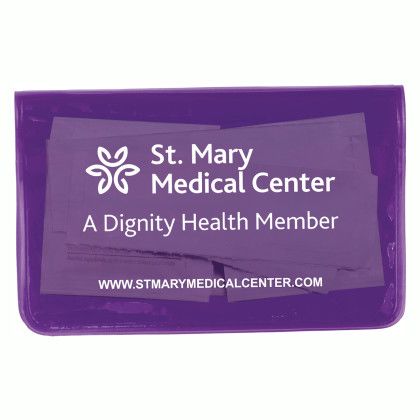 Company Logo Sanitizer & Wipes On-The-Go Kit - Translucent Purple