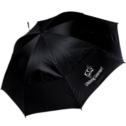 Printed Ultimate Umbrella with Logo - Black