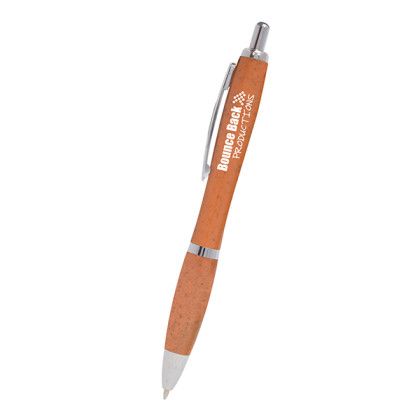 Logo Imprinted Chico Wheat Writer Pen - Orange