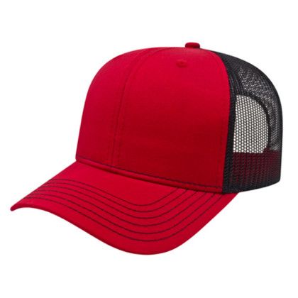 Modified Flat Bill with Mesh Back and Logo red-black