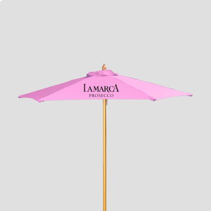 Promotional Wood Market Umbrella 7 ft. Pink