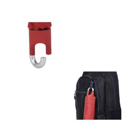 Printed Clipper Compact Telescopic Umbrella - Magnetic Carabiner