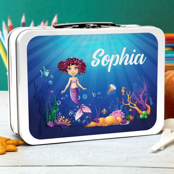 Underwater Mermaid Personalized Retro Metal Lunch Box