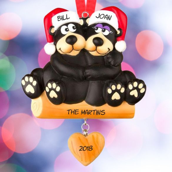 Christmas Bear Family Ornaments Personalized with Names